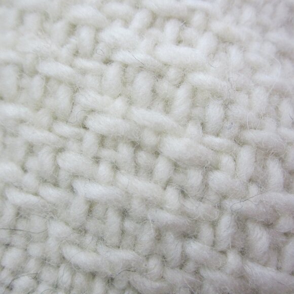 Yarina Ecuador Unisex L Ivory Navy Wool Cardigan Sweater Snowflake 50" Coat - Picture 10 of 12